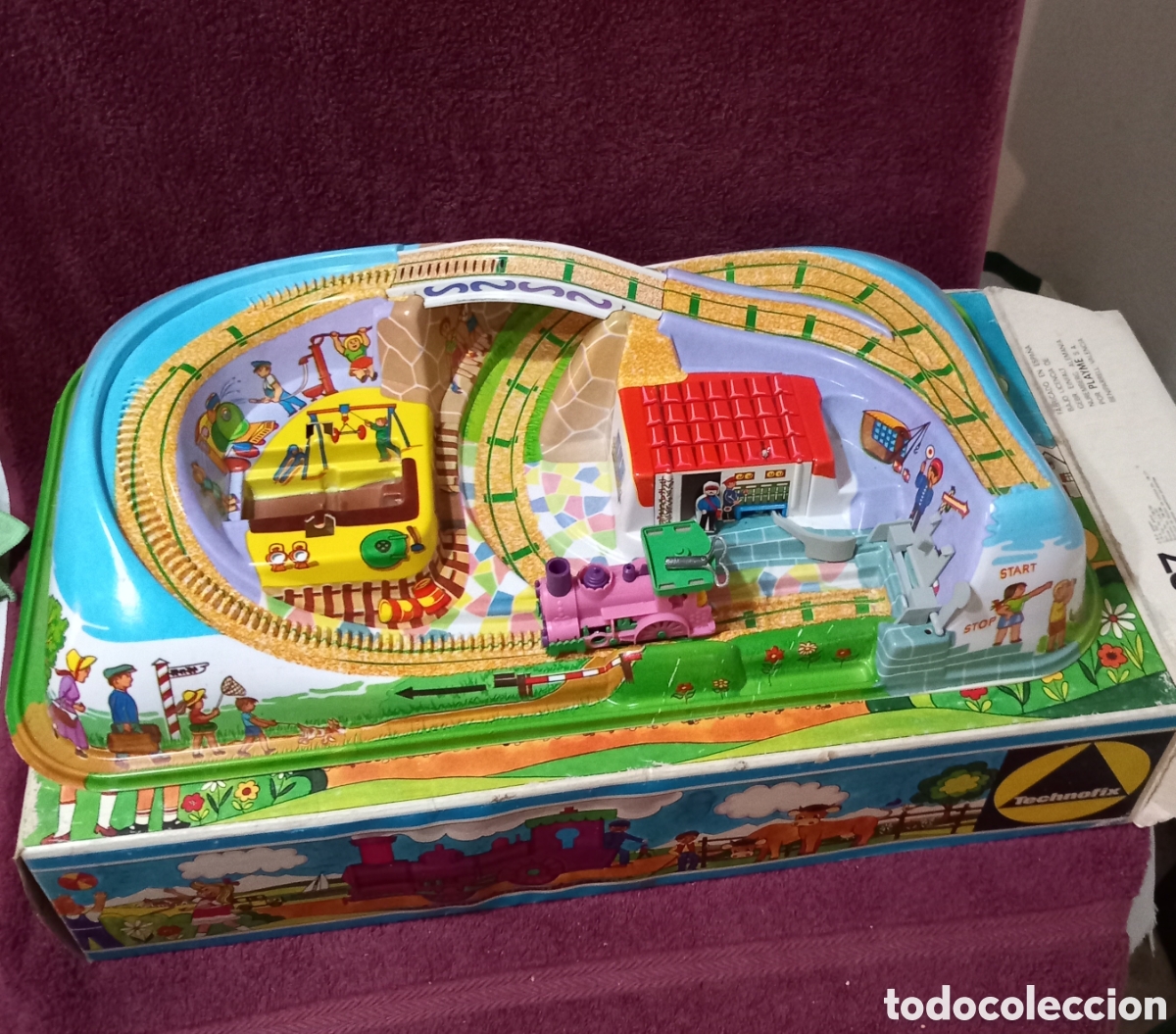 Juguetes antiguos: ANTIGUO TREN DE JUGUETE(TECHNOFIX-play me)FUNCIONANDO a CUERDA