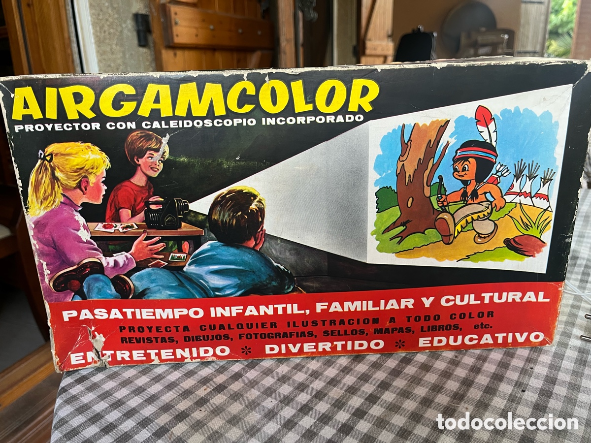 Juguetes antiguos: Proyector Airgamcolor con caleidoscopio a&ntilde;os 70
