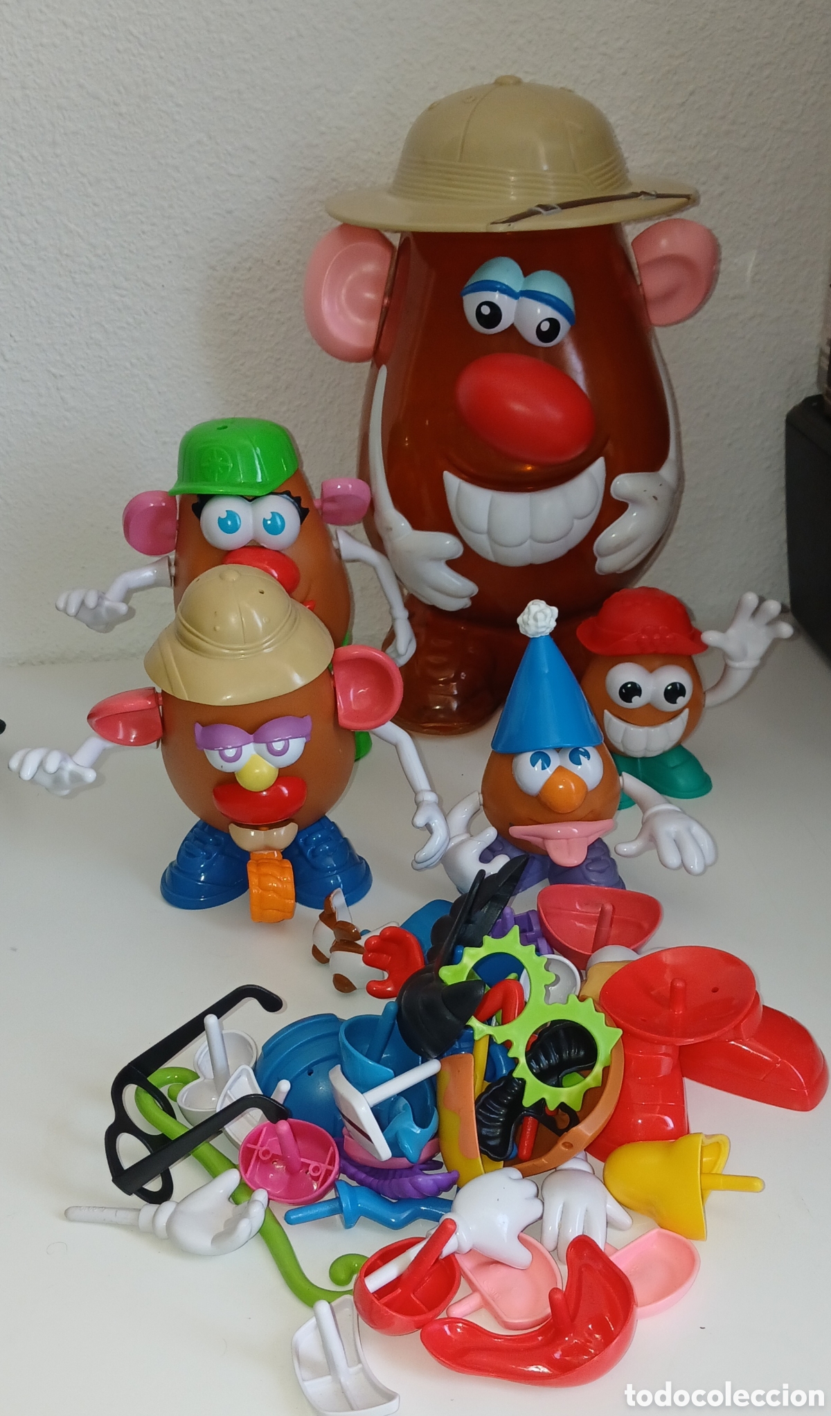 Juguetes antiguos: Lote Mr. Potato Safari Hasbro (2002) - Figura Gigante XXL + 4 Figuras y m&uacute;ltiples accesorios