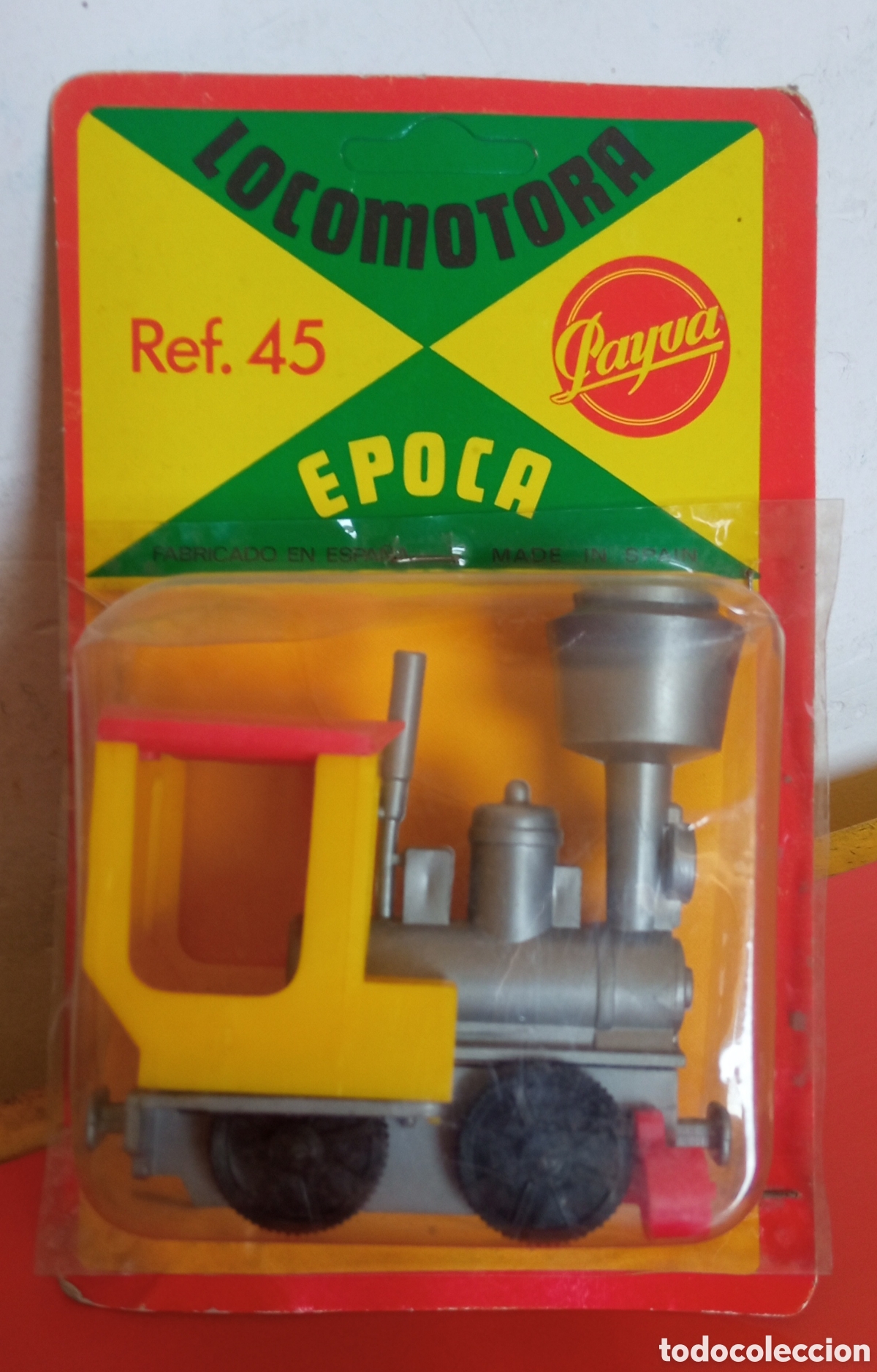 Juguetes antiguos: LOCOMOTORA EPOCA FRICCI&Oacute;N.PAYVA 70'S.BLISTER SIN ABRIR.