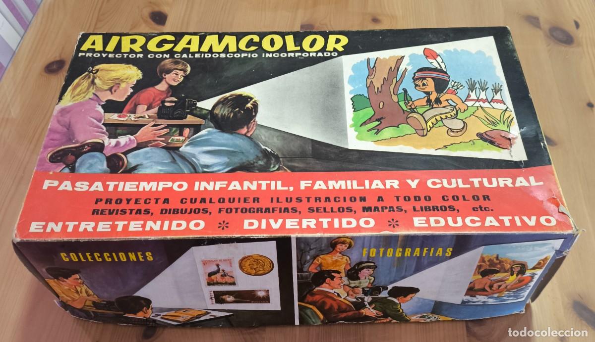 Juguetes antiguos: AIRGAMCOLOR - FUNCIONANDO - PROYECTOR CON CALEIDOSCOPIO EN CAJA DE AIRGAM