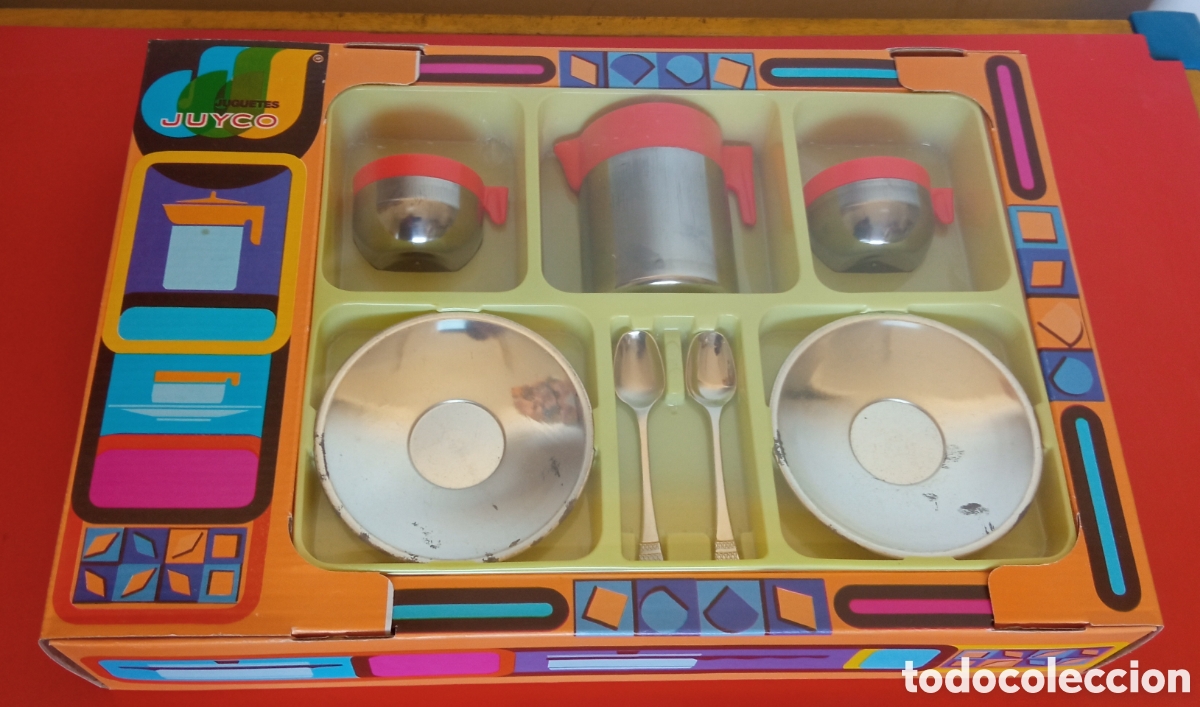 Juguetes antiguos: JUEGO DE CAF&Eacute; TE MENAJE CACHARRITOS MET&Aacute;LICO.JUYCO 80'S.CAJA SIN ABRIR.