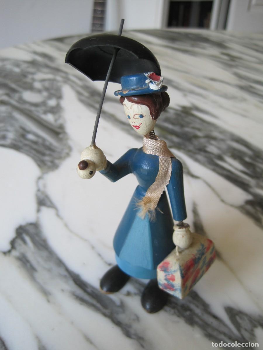 Juguetes antiguos: MARY POPPINS DE MADERA POLICROMADA - FIGURA ARTICULADA - VILA SOLDEVILA