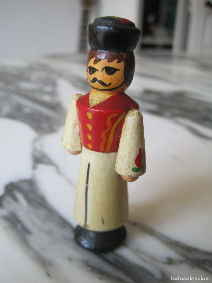 Juguetes antiguos: ANTIGUO MU&Ntilde;ECO DE MADERA POLICROMADA - TURCO - FIGURA