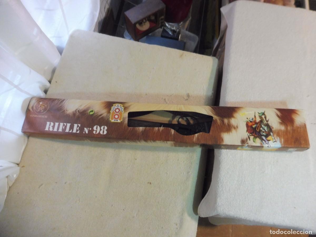 Juguetes antiguos: Gonher rifle n&ordm; 98 fulminantes metal y pl&aacute;stico en caja, Barval Gonz&aacute;lez fabricado en Espa&ntilde;a