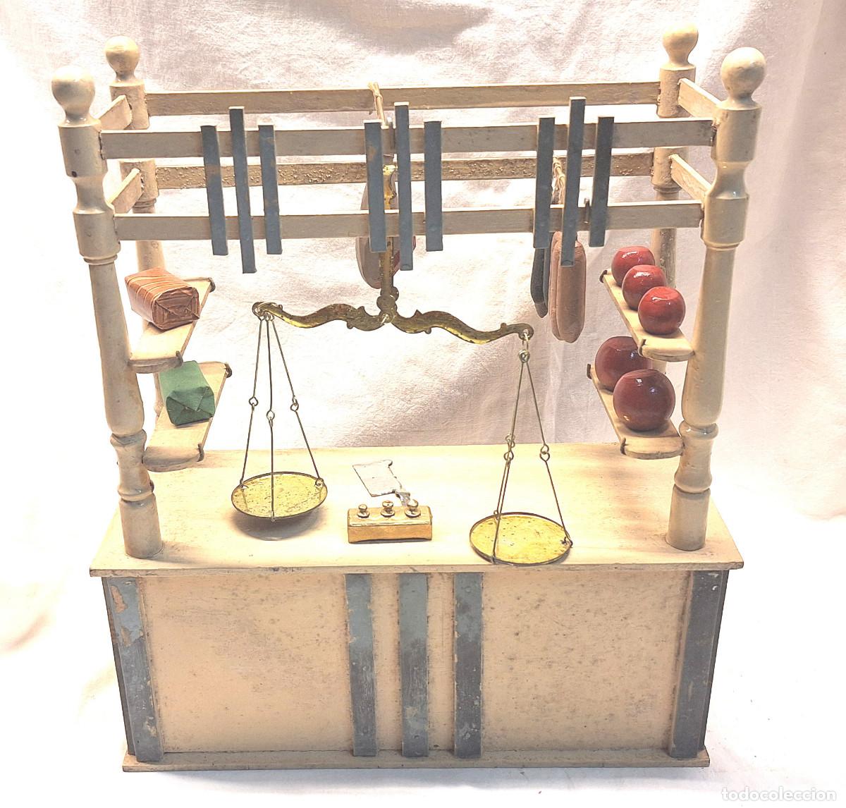 Juguetes antiguos: Carniceria Madera policromada Denia Circa 1930 No jugado