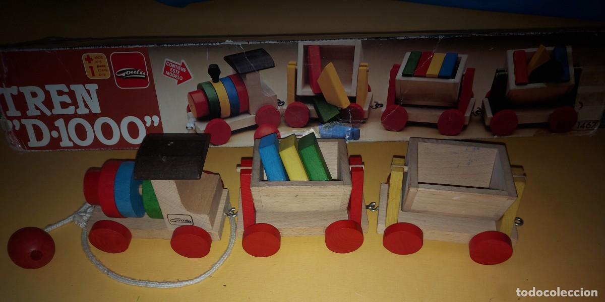 Juguetes antiguos: TREN DE MADERA DE GOULA