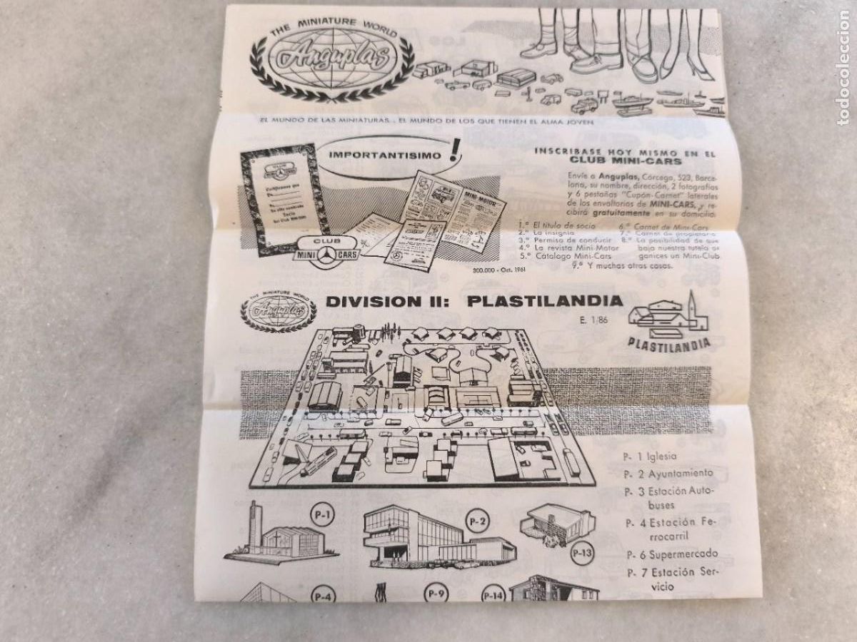 Juguetes antiguos: Catalogo Anguplas, Mini Cars, 1/86. Division I y II y complementos. Plastilandia y Barcos. L4