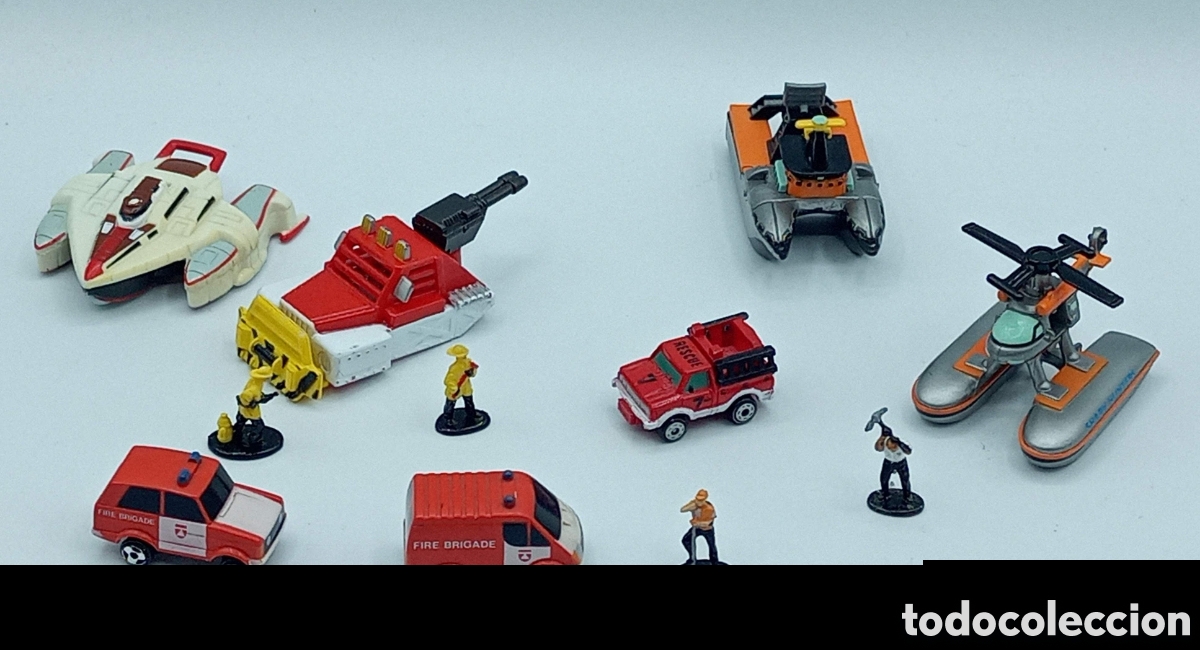 Jouets Anciens: Lote micro machines shark hunters y bomberos