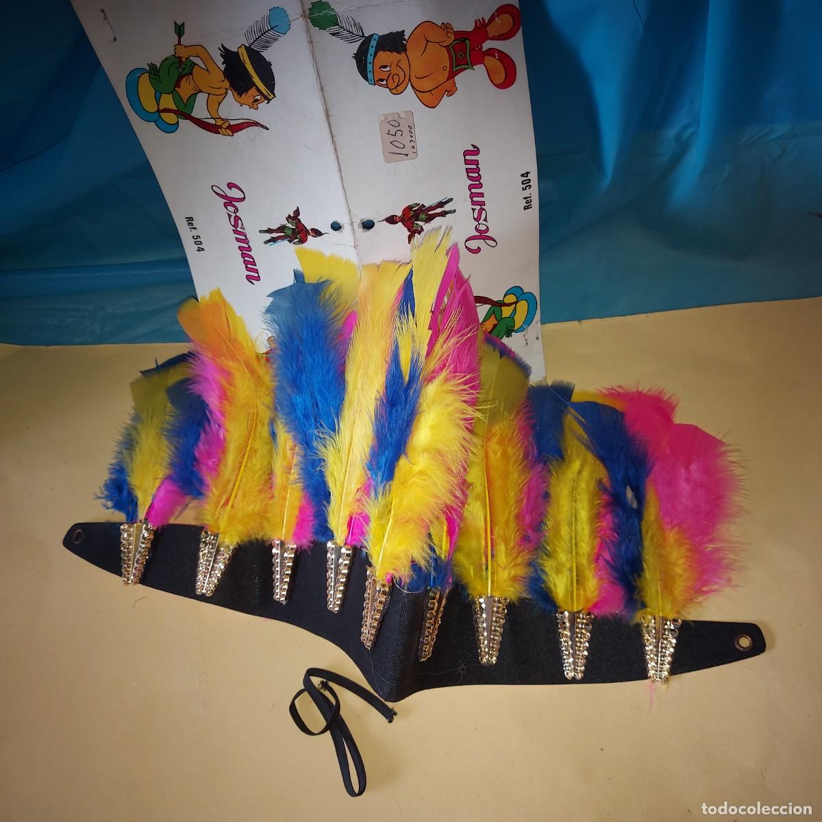 Juguetes antiguos: Disfraz plumas de indio. Marca Josman, A&Ntilde;OS 70 / NUEVO