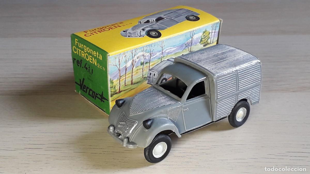 Juguetes antiguos: Furgoneta Citro&euml;n 2 CV 2CV, pl&aacute;stico, 9,5 cms, Vercor Comando Ibi Spain tipo Pay&aacute;, original a&ntilde;os 60