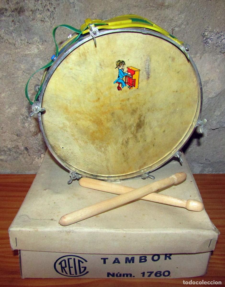 Juguetes antiguos: ANTIGUO TAMBOR DE REIG - NUEVO Y EN SU CAJA ORIGINAL - A&Ntilde;OS 60 - 21cm de di&aacute;metro