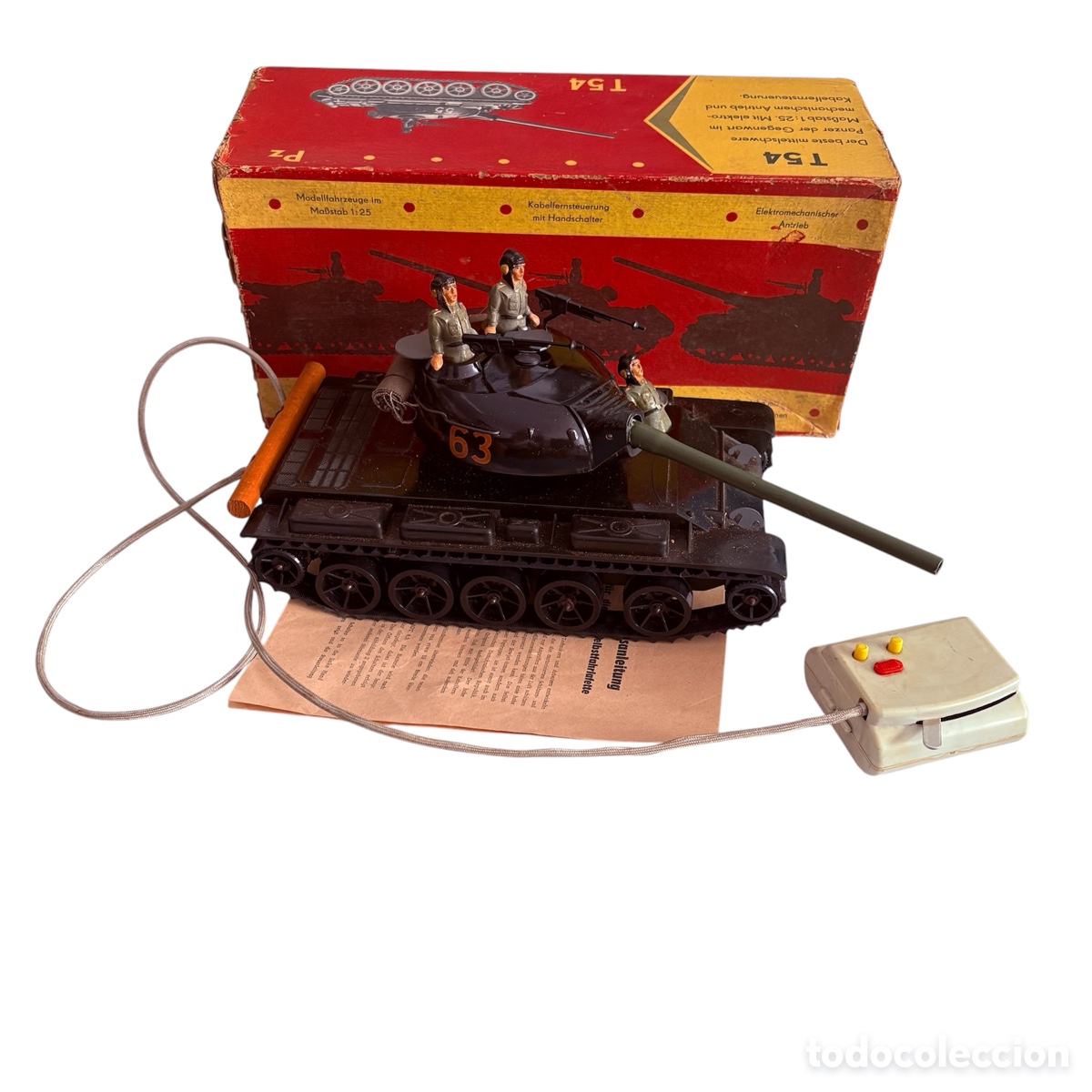 Juguetes antiguos: TANQUE A&Ntilde;OS 60 BAQUELITA PANZER T 54 VEB ELMES ALEMANIA