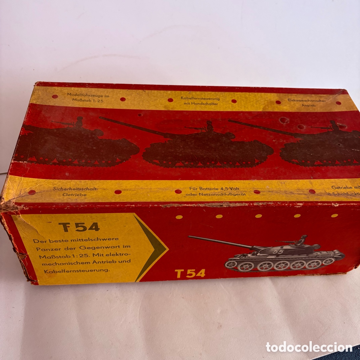 Juguetes antiguos: TANQUE A&Ntilde;OS 60 BAQUELITA PANZER T 54 VEB ELMES ALEMANIA