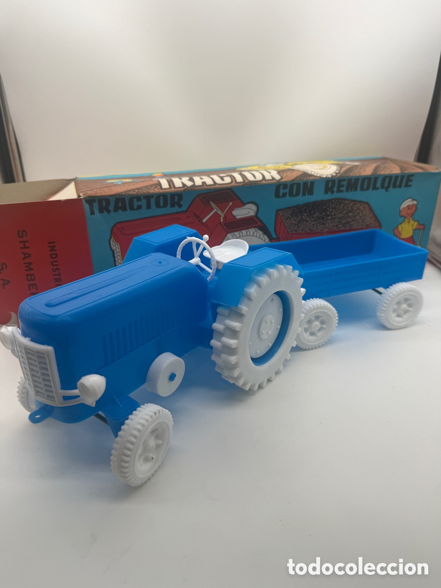Juguetes antiguos: TRACTOR CON REMOLQUE SHAMBER&rsquo;S - Foto 2