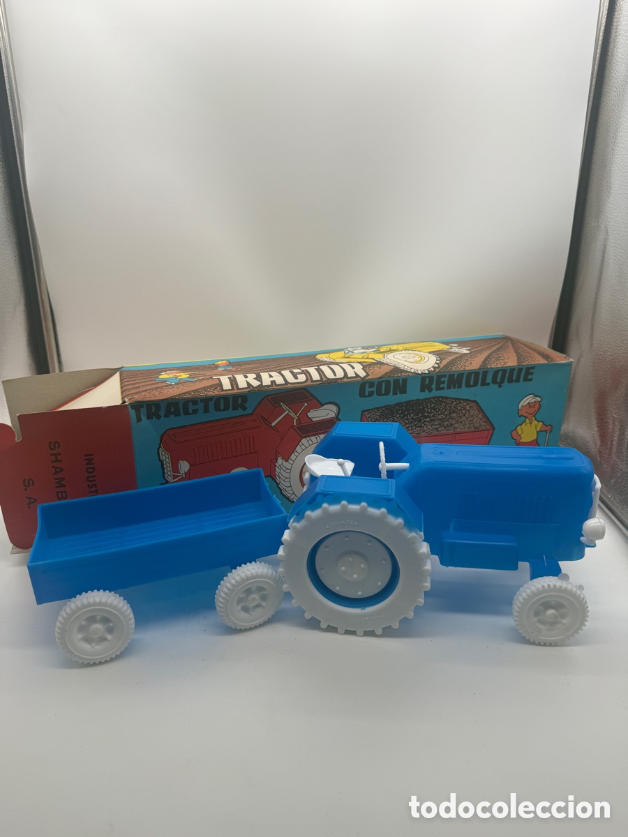 Juguetes antiguos: TRACTOR CON REMOLQUE SHAMBER&rsquo;S - Foto 3