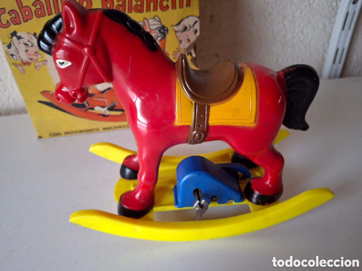 Juguetes antiguos: CABALLITO BALANCIN A CUERDA DE MADEL - Foto 2