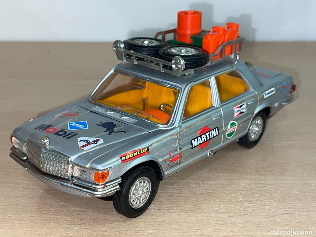 Juguetes antiguos: Mercedes Benz 450 SE Rally Salva-Obst&aacute;culos el&eacute;ctrico a&ntilde;os 80 Made in Hong Kong paya rom&aacute;n rico