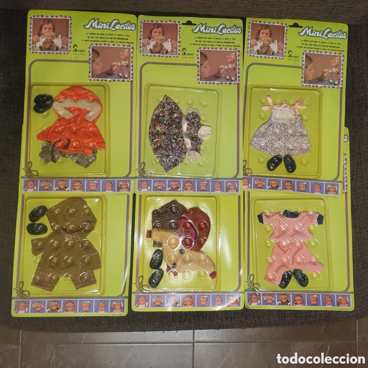 Juguetes antiguos: JESMAR lote 6 blister vestidos mu&ntilde;eca Mini Lacitos