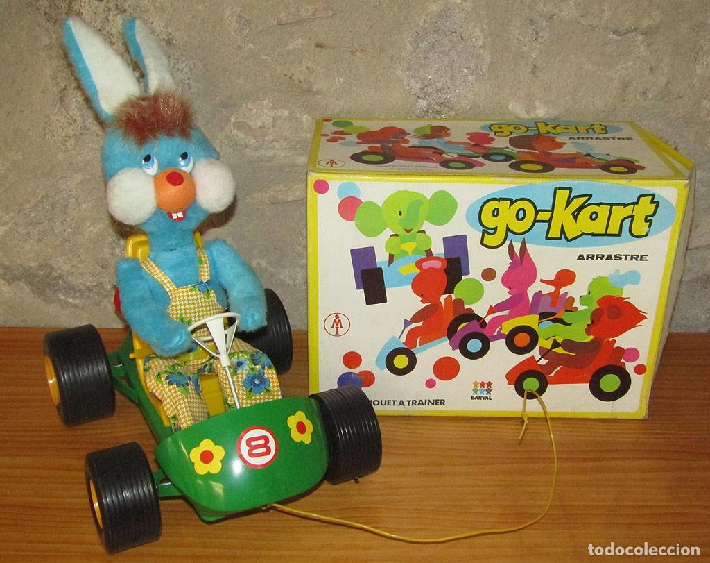 Juguetes antiguos: ANTIGUO ARRASTRE GO-KART CON CONEJITO, DE MECANICA IBENSE - NUEVO Y EN SU CAJA ORIGINAL - A&Ntilde;OS 70