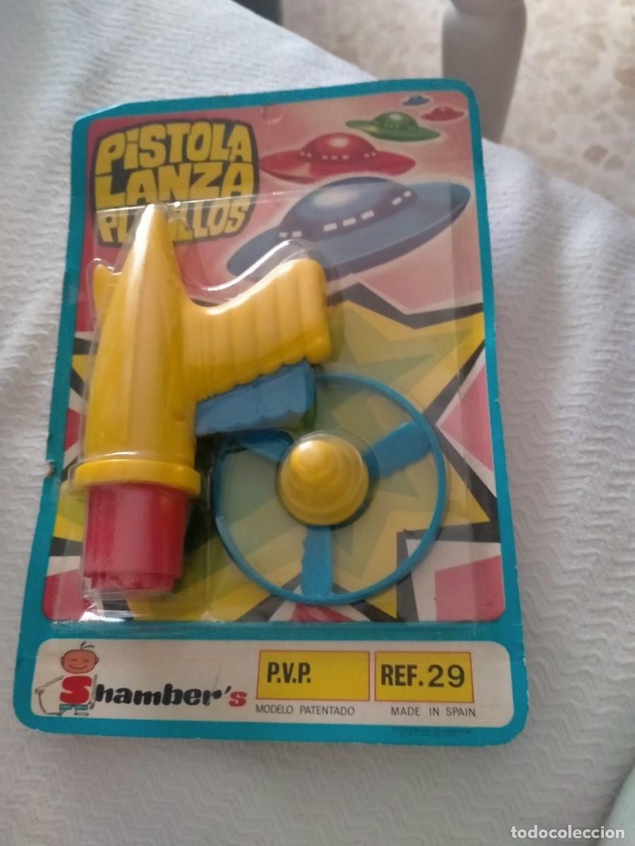 Juguetes antiguos: juguete de pistola lanzaplatllos de samber gastos icluidos