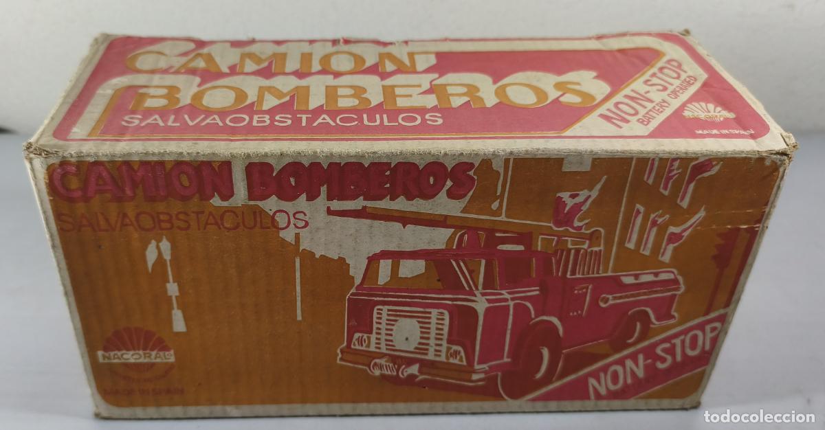 Juguetes antiguos: CAMION BOMBEROS SALVAOBSTACULOS, NACORAL, EN CAJA. CC