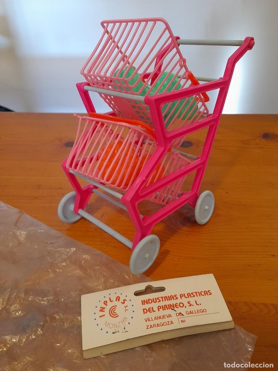 Juguetes antiguos: Carrito de la compra de juguete vintage INPLAS MONZAR - Con etiqueta original - A&ntilde;os 80