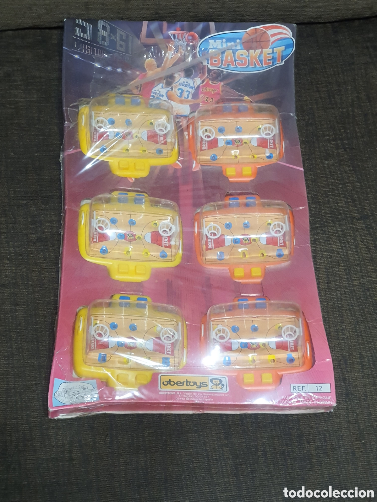 Juguetes antiguos: Expositor Mini Basket con 6 juegos de Obertoys a&ntilde;os '80