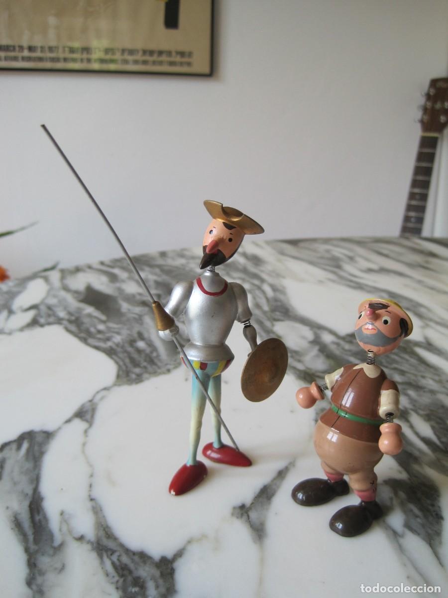 Juguetes antiguos: PAREJA DE FIGURAS DE MADERA GOULA - DON QUIJOTE Y SANCHO PANZA