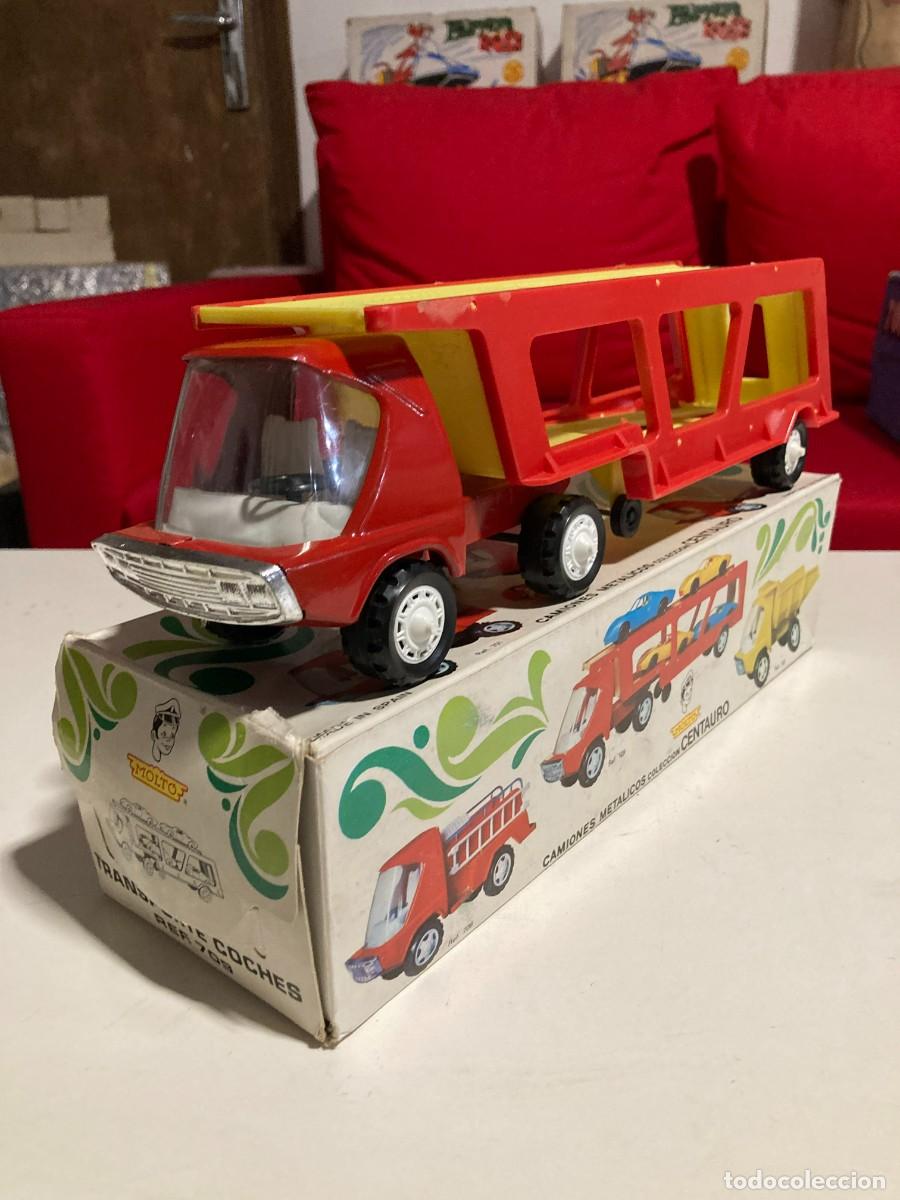 Juguetes antiguos: Cami&oacute;n Transporte Coches Molt&oacute; - Colecci&oacute;n Centauro Ref 709 (A&ntilde;os 70/80) Made in Spain + Caja Origin
