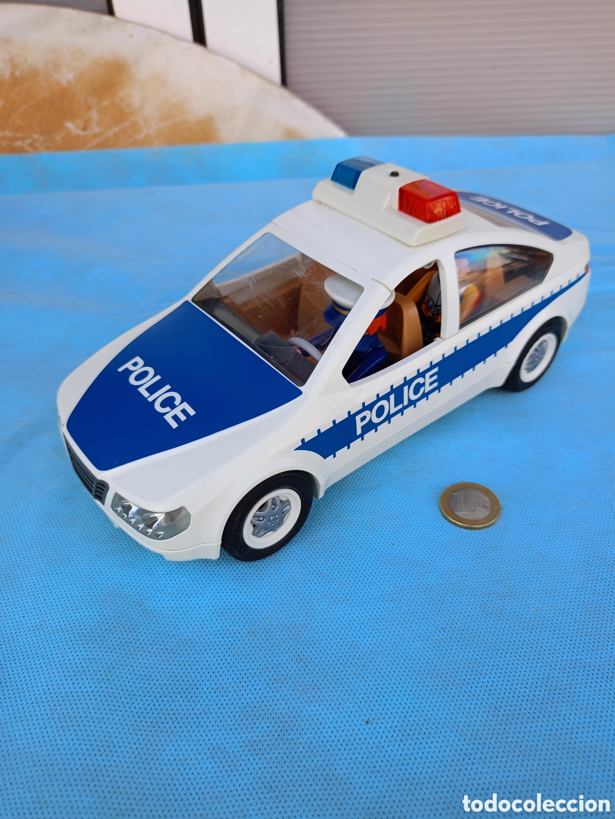 Juguetes antiguos: PLAYMOBIL COCHE POLICIA 5184 GEOBRA 2012