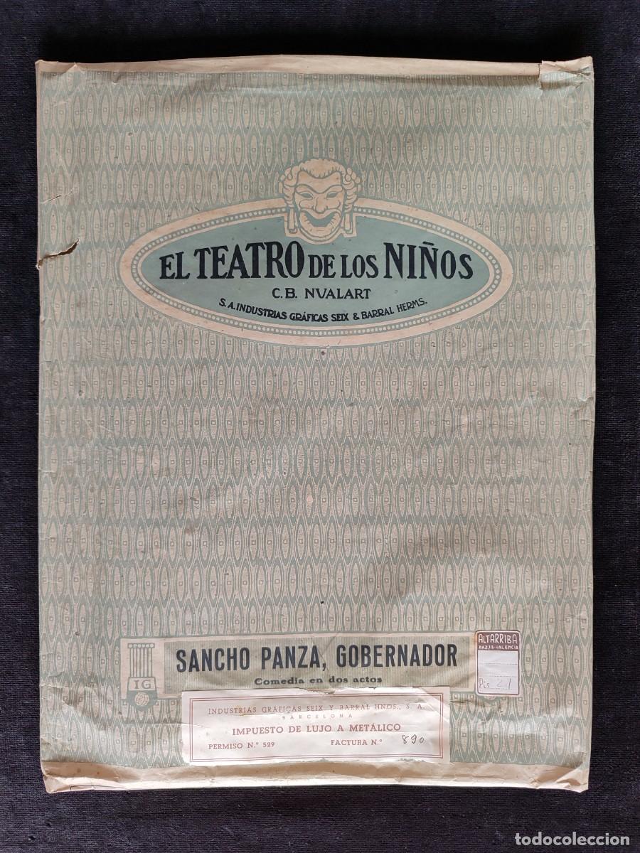 Juguetes antiguos: SANCHO PANZA GOBERNADOR. EL TEATRO DE LOS NI&Ntilde;OS. ED. SEIX & BARRAL C.B. NUALART. FALTA 1 PERSONAJE