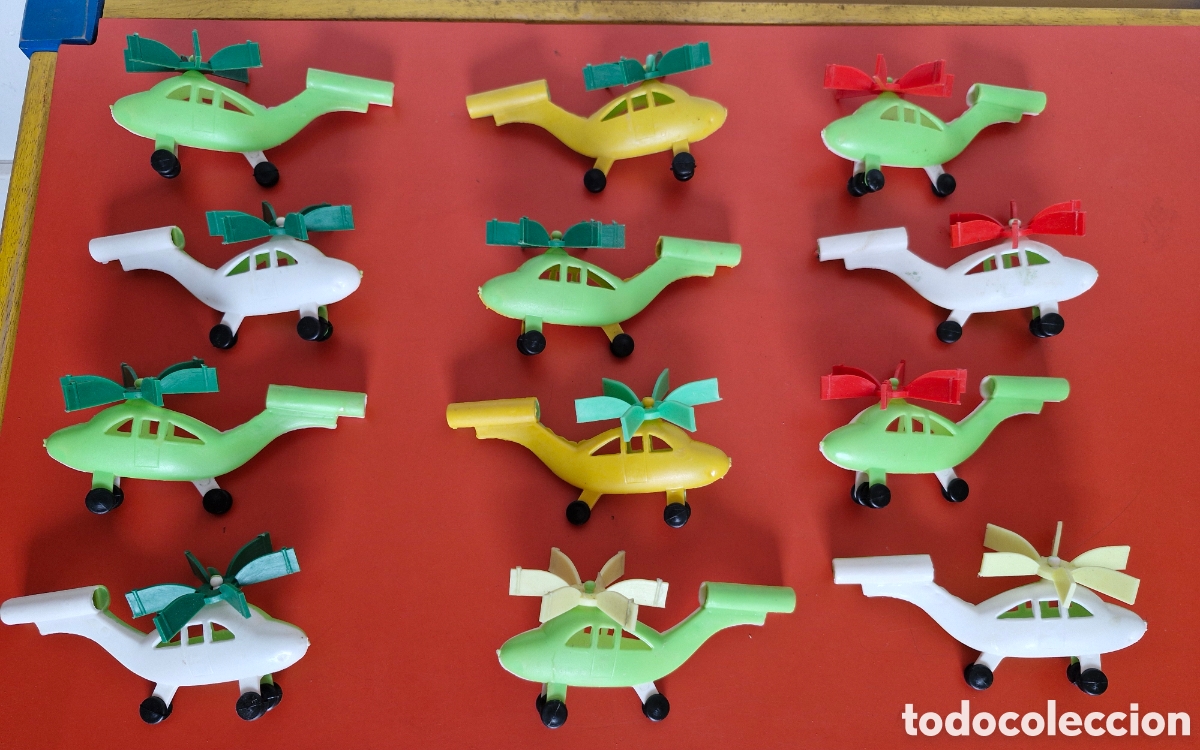 Old Toys: LOTE DE 12 HELIC&Oacute;PTEROS SILBATO MOVIMIENTO H&Eacute;LICE.NACIONAL 70'S.NUEVOS.
