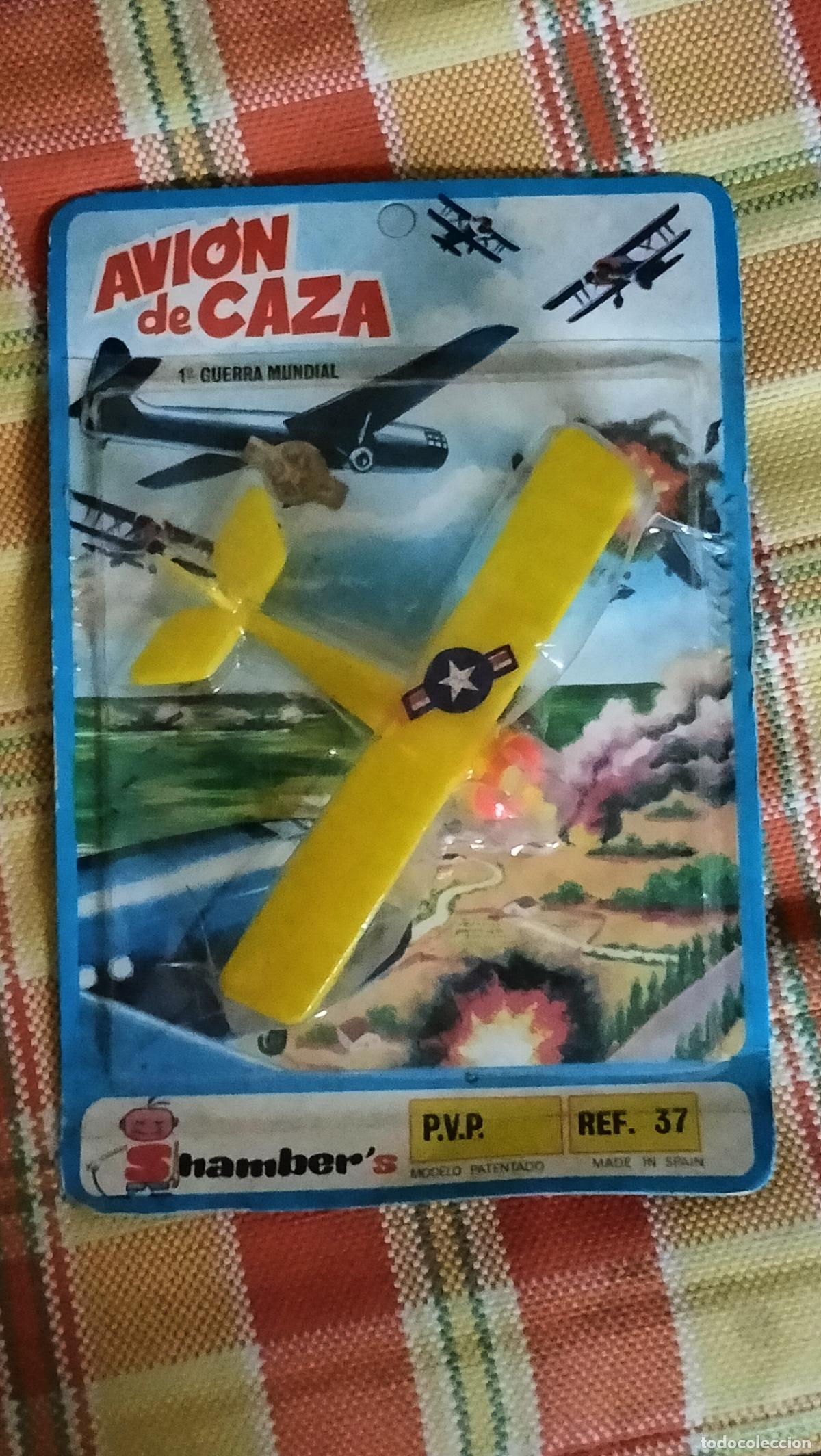 Juguetes antiguos: ANTIGUO BLISTER SHAMBERS AVION DE CAZA