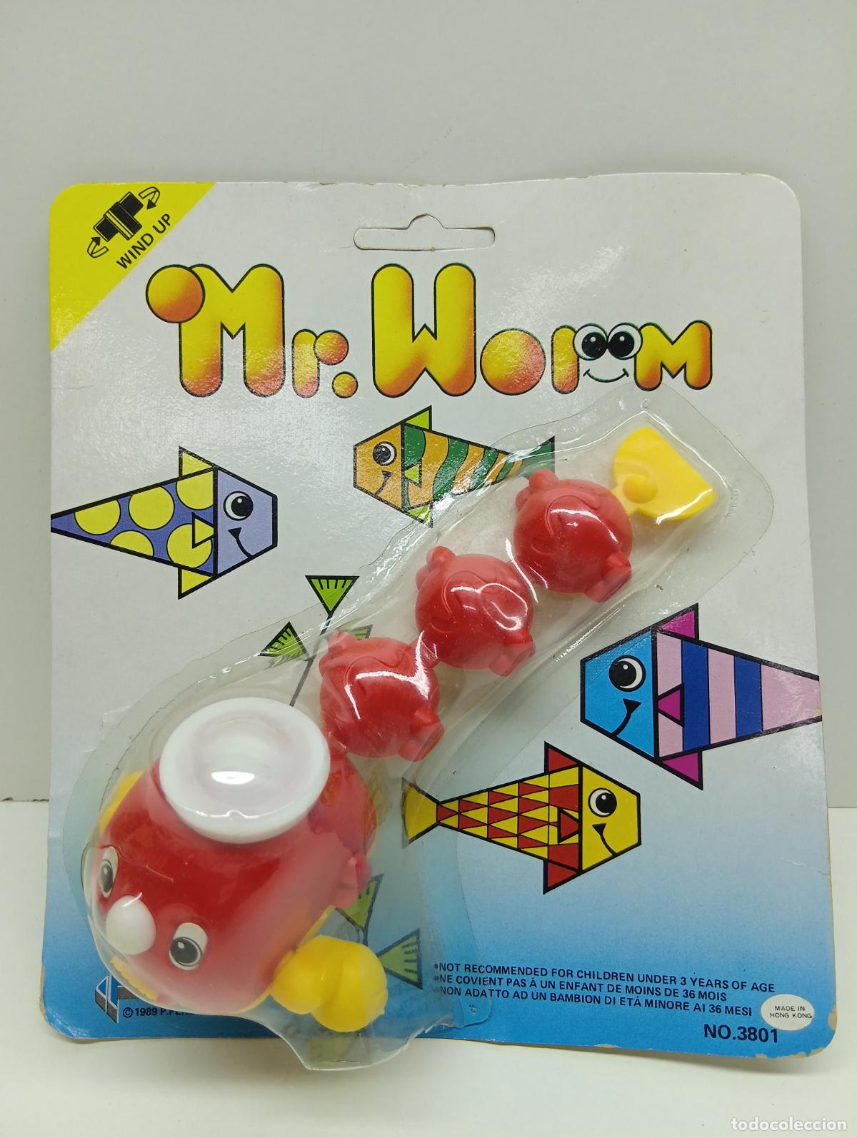 Juguetes antiguos: Antiguo Juguete a Cuerda Mr. Worm - No. 3801 - A&ntilde;o 1989 - Nuevo en Bl&iacute;ster (Hong Kong)