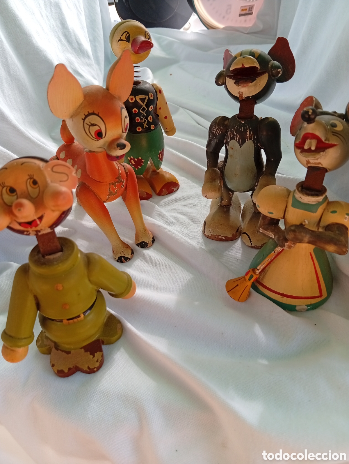Juguetes antiguos: Antiguo juguetes de madera a&ntilde;os 50 -60 personajes cl&aacute;sicos de cuentos