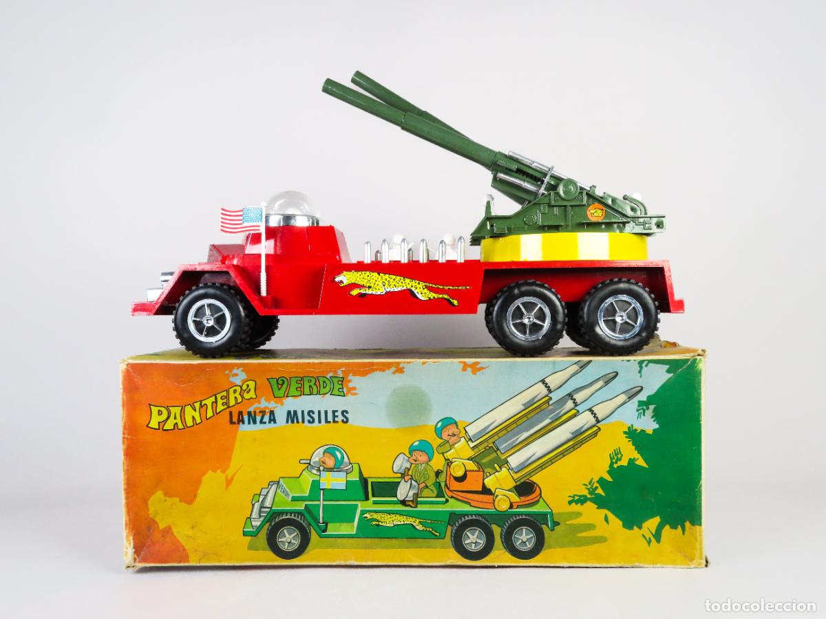 Juguetes antiguos: Pantera Roja cami&oacute;n militar ca&ntilde;&oacute;n antia&eacute;reo Guisval Ref 326 Fabricado en Espa&ntilde;a a&ntilde;os 60