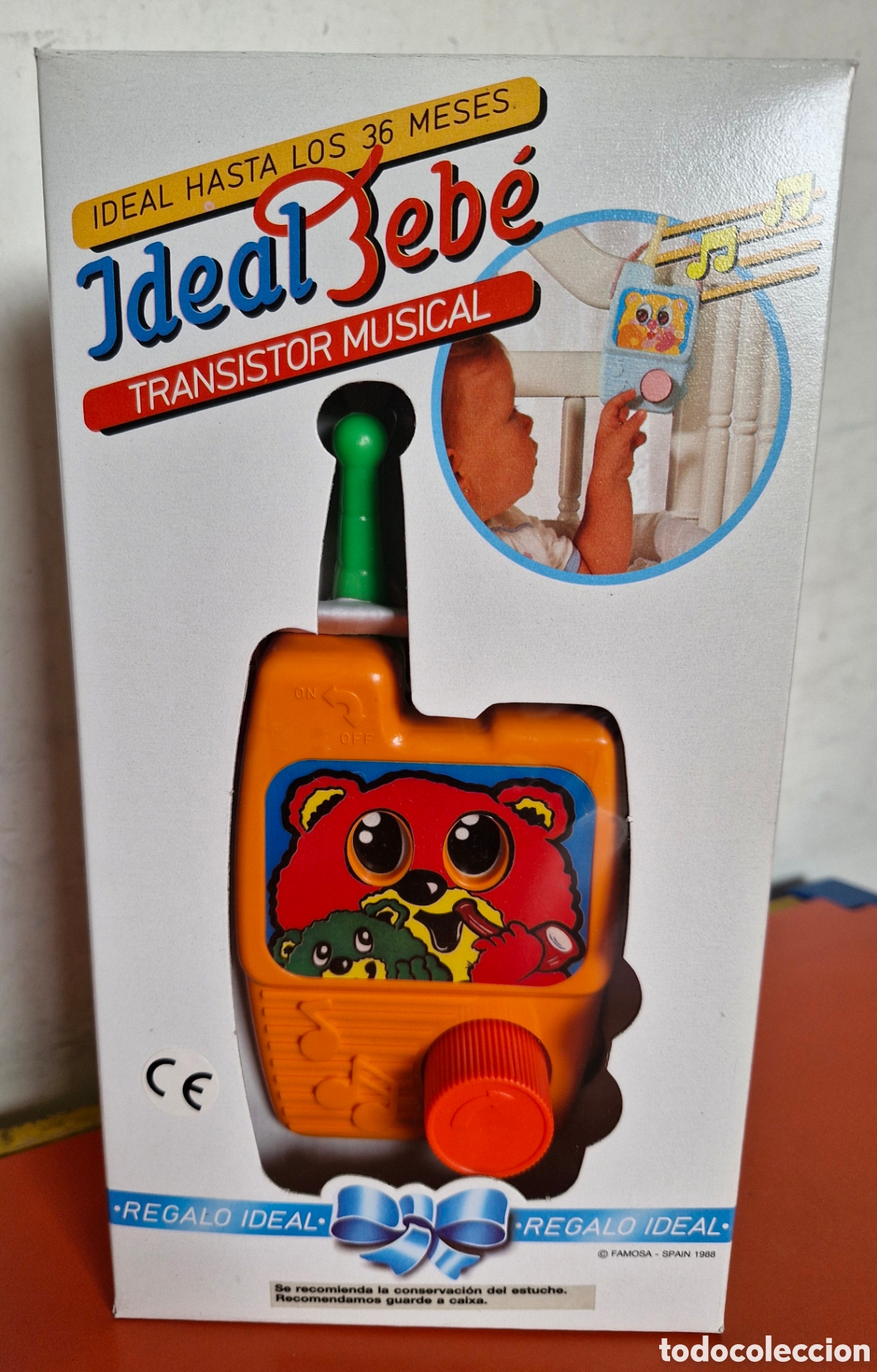 Juguetes antiguos: TRANSISTOR MUSICAL A CUERDA RESORTE.IDEAL BEB&Eacute; - FAMOSA 1988.NUEVO EN CAJA.