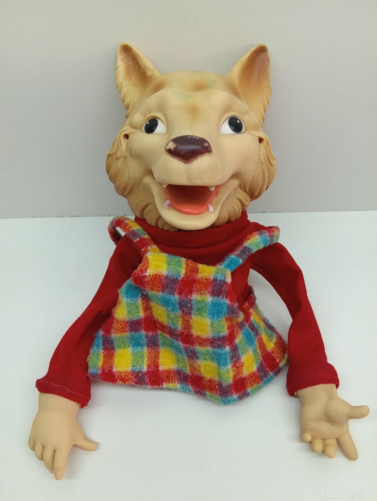 Juguetes antiguos: Antigua Marioneta Lobo Feroz - Vicma Spain - A&ntilde;os 70/80 - Gui&ntilde;ol Cuento Caperucita
