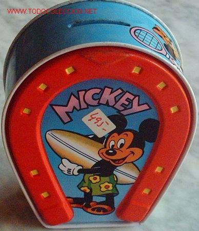 Juguetes antiguos de hojalata: HUCHA DE MICKEY MOUSE DE LATA - Foto 1