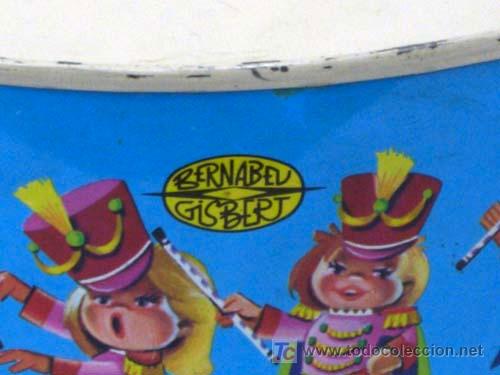 Juguetes antiguos de hojalata: Tambor de lata Bernabeu Gisbert - Foto 3