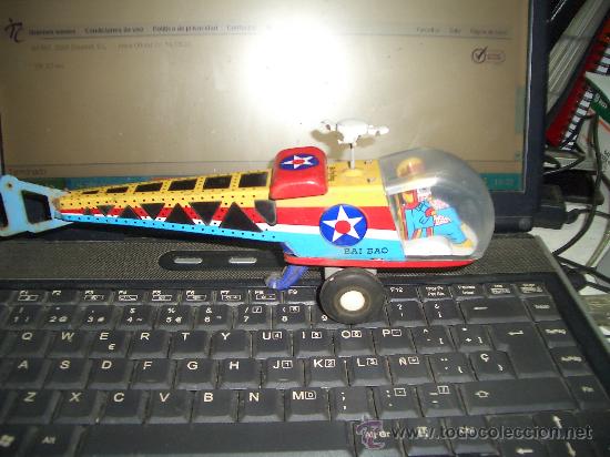 Juguetes antiguos de hojalata: HELICOPTERO HOJALATA - Foto 1