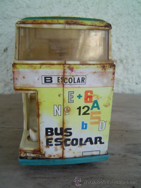 Juguetes antiguos de hojalata: BUS ESCOLAR OBERTOYS - Foto 4
