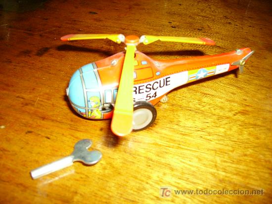Juguetes antiguos de hojalata: helicoptero de rescate - Foto 1