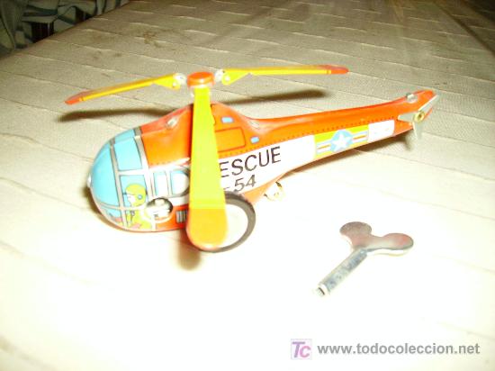 Juguetes antiguos de hojalata: helicoptero de rescate - Foto 3