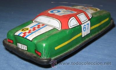 Juguetes antiguos de hojalata: COCHE DE CARRERAS DE LATA Y PL&Aacute;STICO - Foto 2