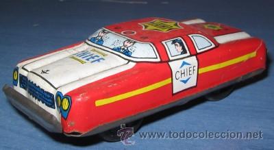 Juguetes antiguos de hojalata: COCHE DE POLIC&Iacute;A DE LATA - Foto 1