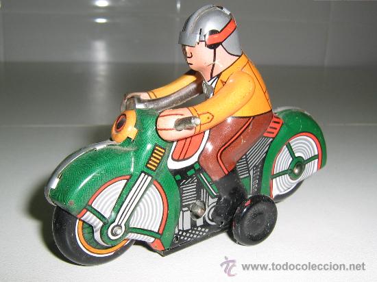 Juguetes antiguos de hojalata: MOTOCICLETA DE HOJALATA - Foto 1