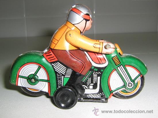 Juguetes antiguos de hojalata: MOTOCICLETA DE HOJALATA - Foto 2