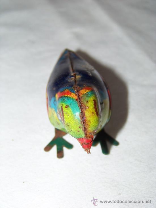 Juguetes antiguos de hojalata: ANTIGUO PAJARO A CUERDA INGL&Eacute;S - Foto 3